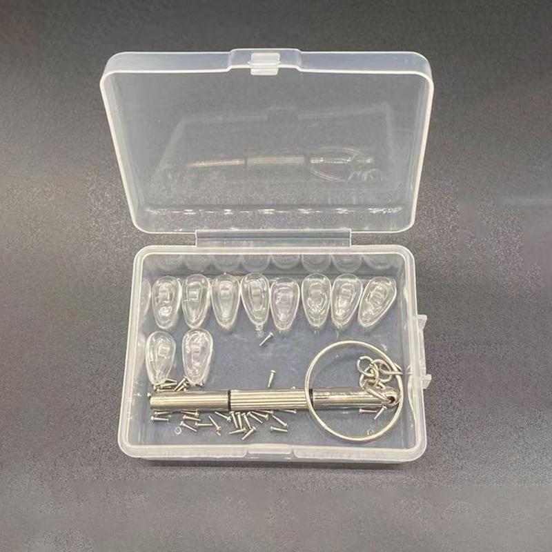 

1 комплект силиконовых носоупоров для очков, подушка безопасности, мягкие нескользящие воздушные подушки, носоупоры для очков с отвертками, аксессуары для очков 10Pcs