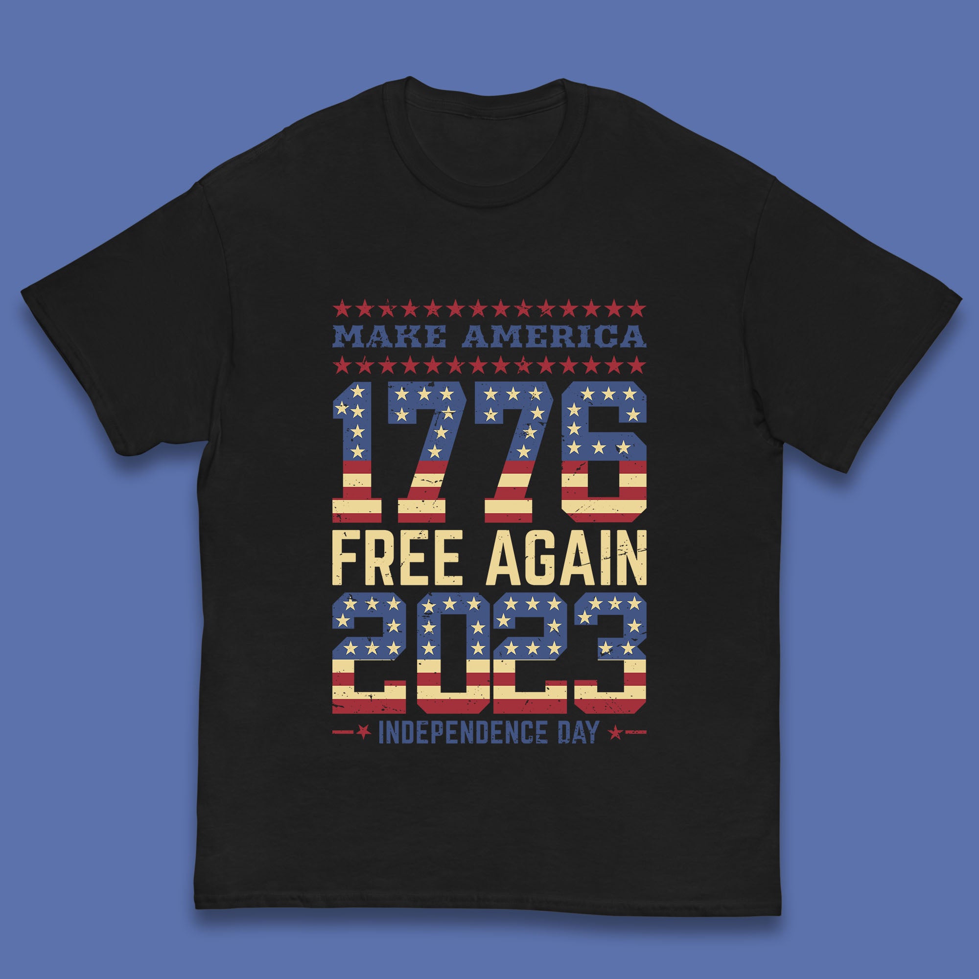 Make America Free Again 1776-2023 Independence Day Funny Free Speech Kids T Shirt 150