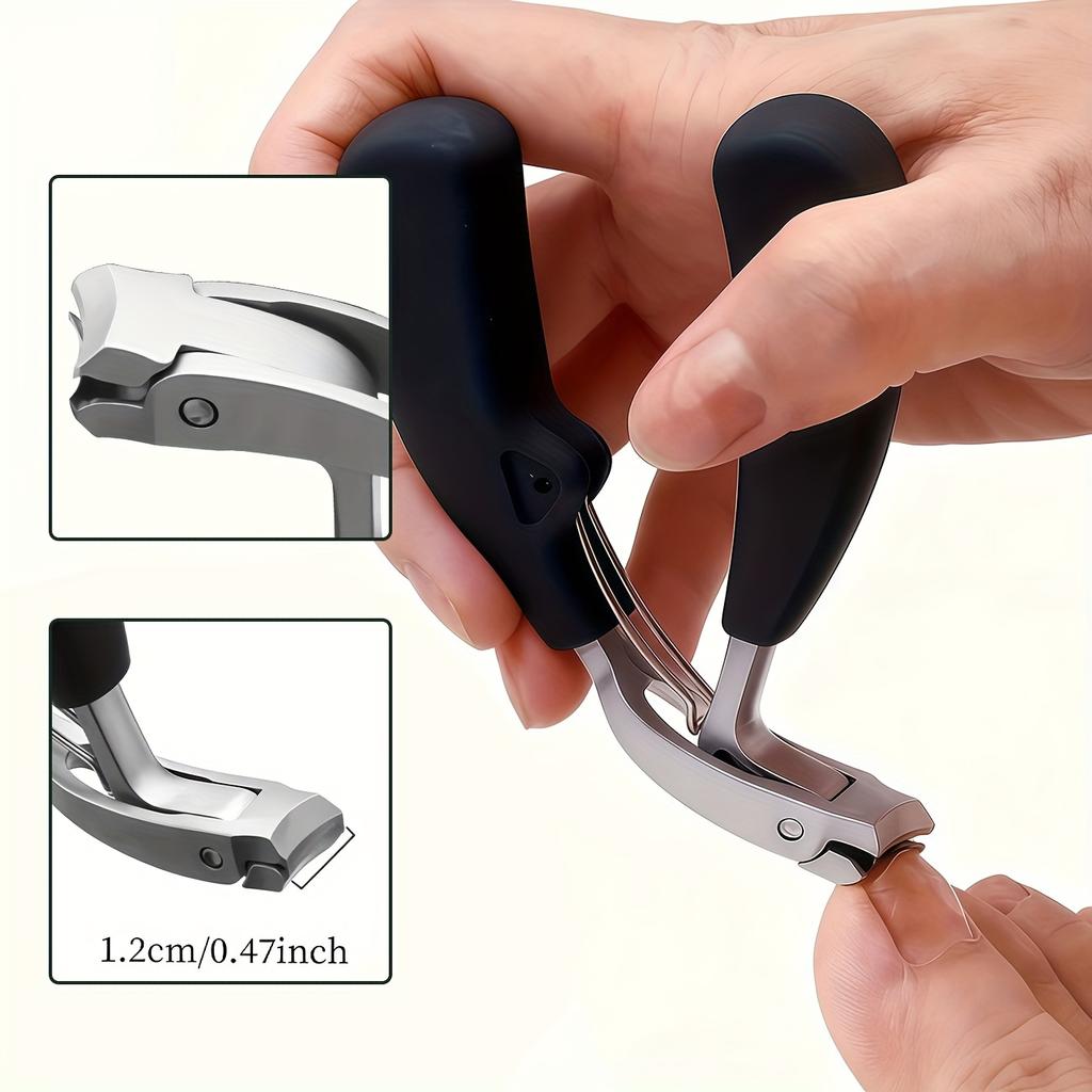 Heavy-Duty Podiatrist-Grade Nail Clippers for Seniors | Stainless Steel Blades | Splash-Proof Design with Easy-Grip Handles, Large Opening, Ergonomic