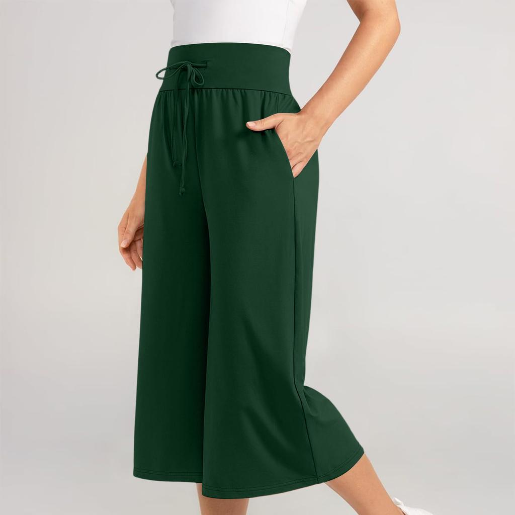 Women's Color Loose And Comfortable Elastic Waist Tie Pants