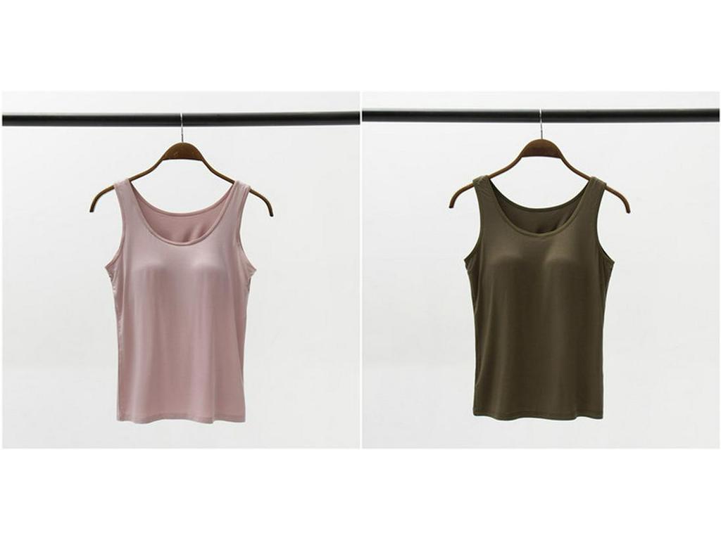 Modal Padded Wireless Camisole Vest with Integrated Bra for Women