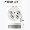 Power Extension Block Intelligent Design 4 Outlet 3 USB Charging Port 280Cm Adjustable Length Cable with Protections