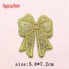 5Pcs/Lot Glitter Butterfly Bow Iron on Patches - Embroidered Patches on Clothes Bags Hats Jackets Decor