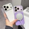 Matte Leder Magnetische Kabellose Lade Handyhülle Für iPhone 13 14 15 16 17 Pro Max Glaslinse Großes Fenster Schutzhülle