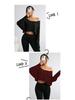 2025 New European/American Off-the-Shoulder Loose Long Sleeve Crop Top