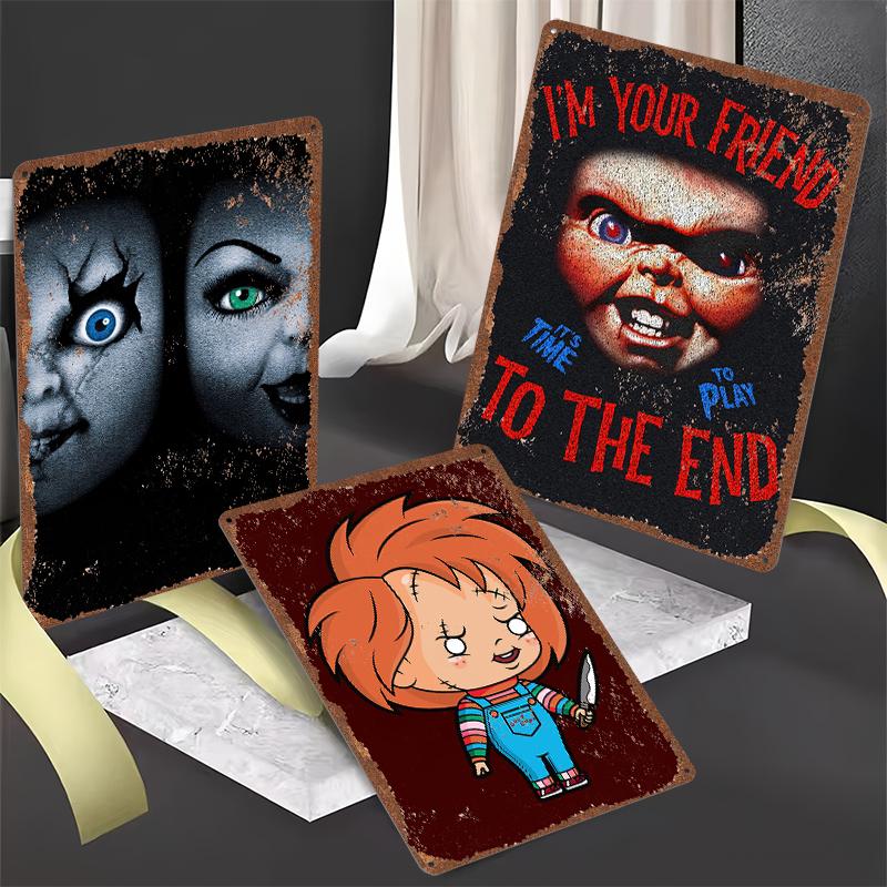 Child's Play Print Tinplate Posters Custom Wall Art Vintage Metal Tin Signs Retro Tin Plaque for Bathroom Decor Home Decorations