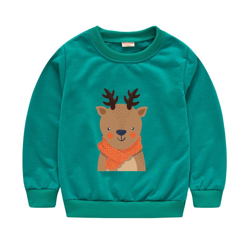 Children's Children's New Year Red Pullover Sweater Baby Cute Cartoon Avatar Round Neck Bottoming Shirt Tops
