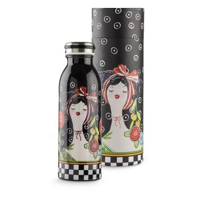 Pupazze [A2014] - 'Pupazze' Design Insulated Bottle Black Multicolor - 21x7 Cm (500m)