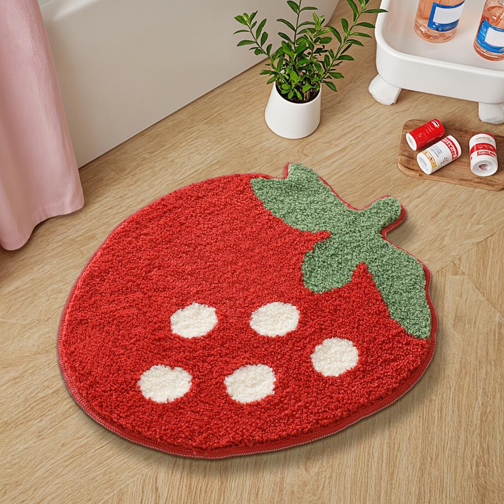 2026 Simple Fruit Bathroom Floor Mat Toilet Semicircular Absorbent Carpet Toilet Non-slip Mat Door Mat