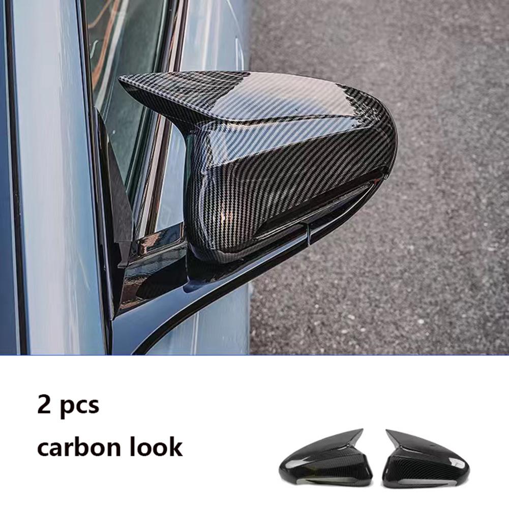 Car Rearview Mirror Cover Side Glass Mirror Trim Carbon Look