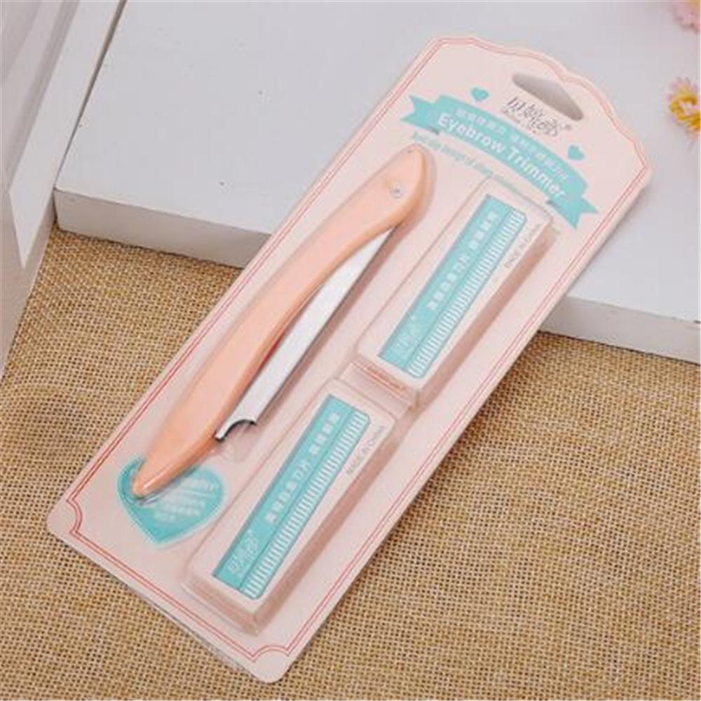 

Горячий портативный триммер для бровей с 10 бритвами, бритвенный станок для бровей, лезвие для бритья, средство для удаления волос на лице, инструменты для макияжа для женщин розовый
