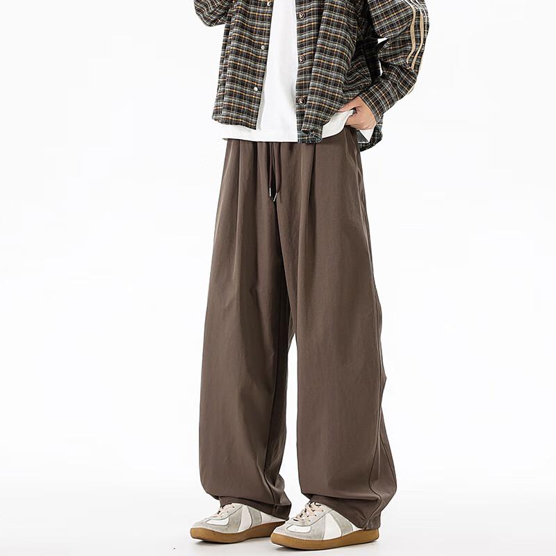 MMOPTOP Men's Japanese Style Loose Fit Curved Workwear Pants