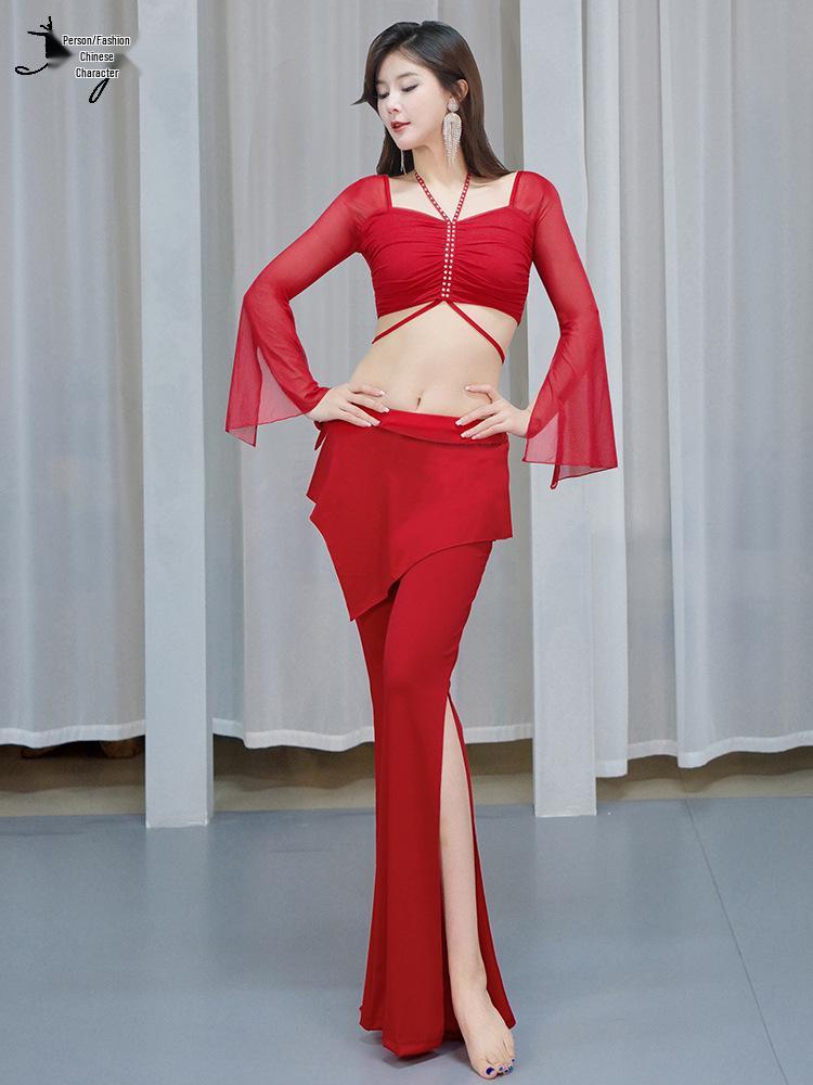 Belly Dance 2025 Women's Long Pants Set - Sexy Spring/Summer Oriental Dance Practice & Performance Costume for Beginners