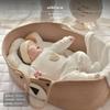 Cesta de Moisés Portátil para Bebé, Cuna para Recién Nacido, Diseño de Oso, Cuerda de Algodón, Cama Segura para Dormir Marrón