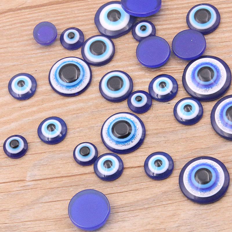 Blue Evil Eye Resin Sticker for Jewelry & Phone Accessories (10-20mm)