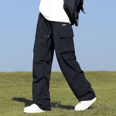 And Ha Parachute Pants Men's Fat And Large Size Trendy Fat Loose Straight Leg Pants Sports Pants