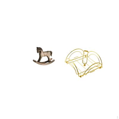 Artistic Retro Wood Horse Sculpture Napkin Holder Decorative Centerpiece Ornament for Office Table