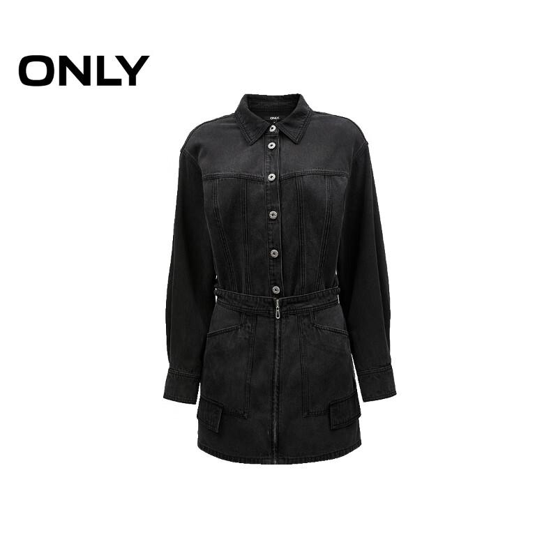 ONLY 2025 Spring Faux Two-Piece Spliced Denim Short Dress