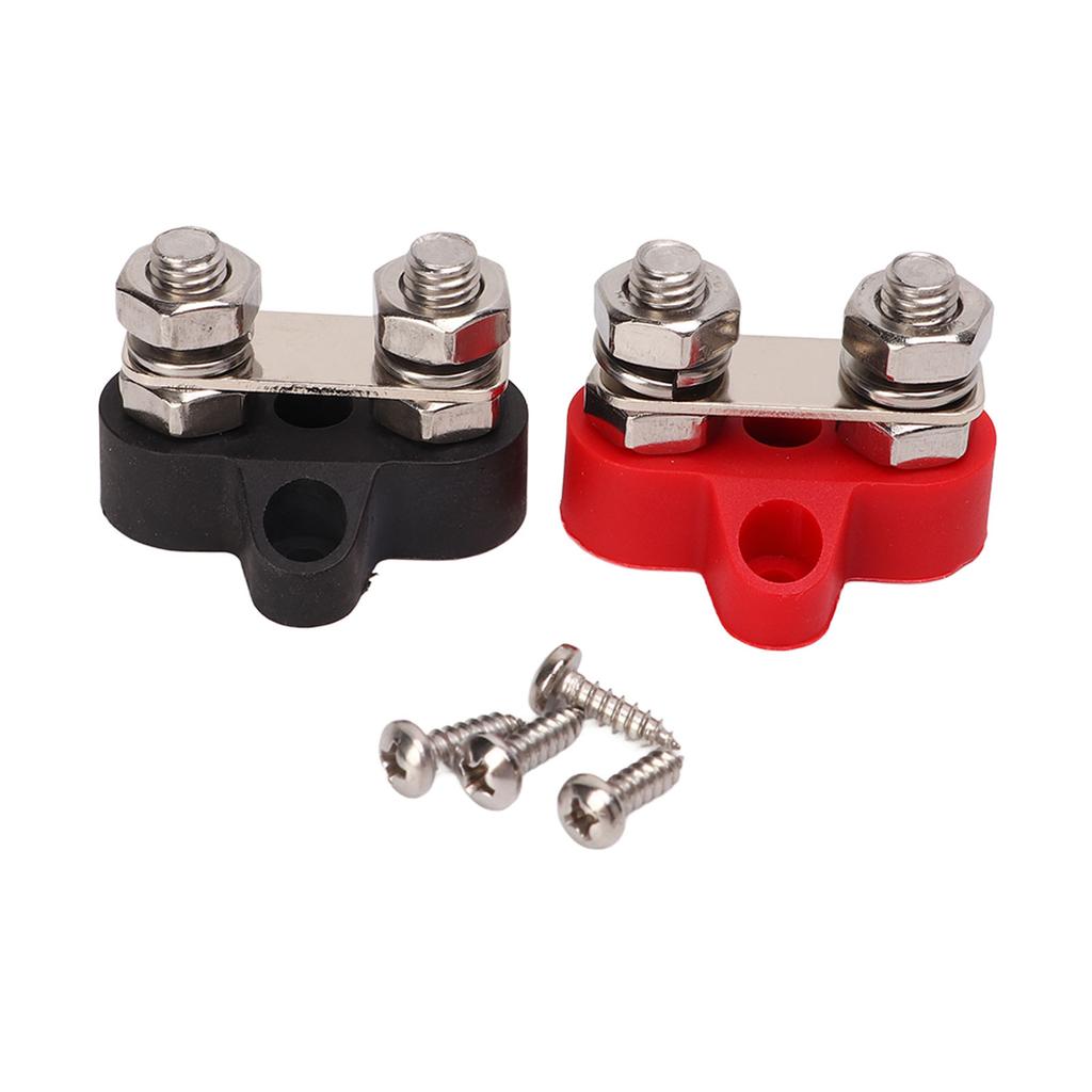 1 Pair 48V Battery Power Stud Stainless Steel Post Bus Bar Terminal Block for Truck RV Boat