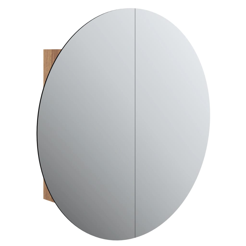 Vidaxl Bathroom Cabinet with Mirror and LED, Oak, 54X54X17.5 Cm