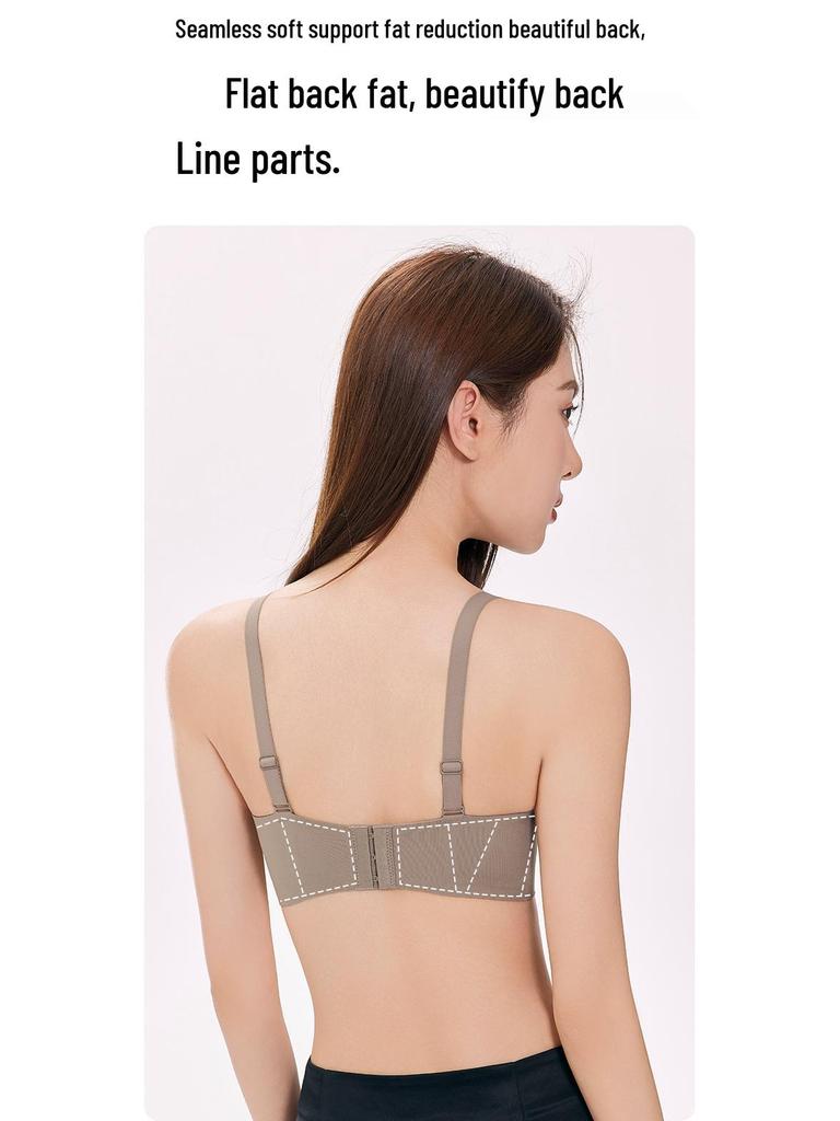 Women's Seamless Push-Up Bra - Soft, Supportive, Anti-Sagging, Wire-Free, Small Chest Enhancement, Side-Smoothing Design