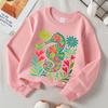 Kids Crewneck Sweatshirt, Colorful Floral Seahorse Creative Print,Daily Casual Top for Spring & Autumn