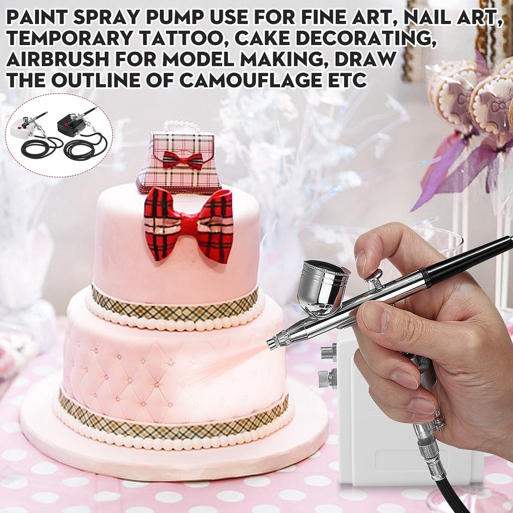 25psi 10L/min Mini Precision Dual-Action Airbrush Spray Guns And Air Compressor Suit Black / White