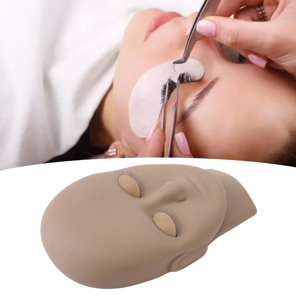 Lash Mannequin Head Reusable   Rubber Replaced Eyelids Mannequin Head for Lash Extension Practice