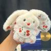 Plush Bunny Keychain With Squeaker And Pearl Chain For Kids And Adults