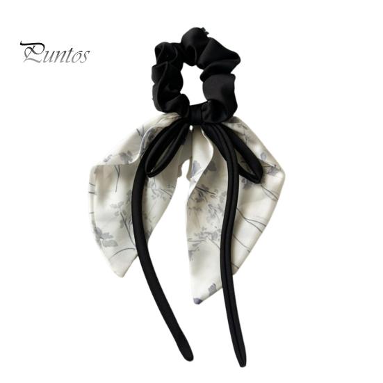 

Атласные резинки для волос для женщин и девочек, держатель для хвоста, эластичная длинная лента, декор в виде банта, длинная вьющаяся тонкая повязка для волос, аксессуары для волос чёрный