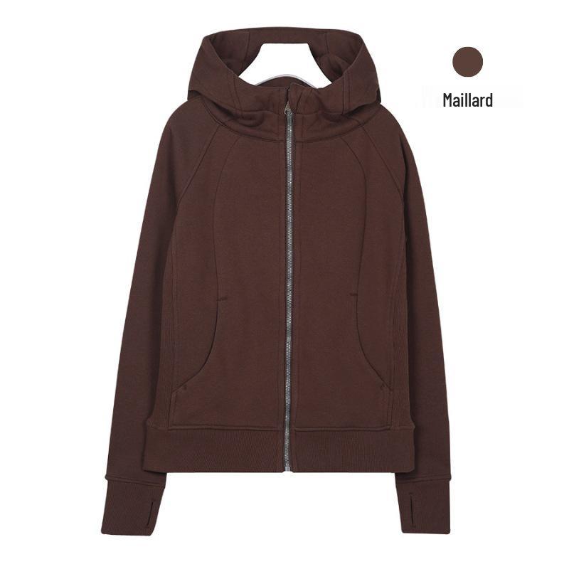 Sweat à capuche zippé intégral Lulu Original pour femme - Coupe ajustée - Veste de sport décontractée pour le yoga