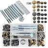 Set of 11 Spring Snap Fasteners 72 Spring Snaps & (3 Sizes/2 Colors)