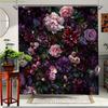1pc Stunning Flower Pattern Shower Curtain, Beautiful Bathroom Decor, Polyester Fabric, Vibrant Floral Design, Enjoy Your Rela