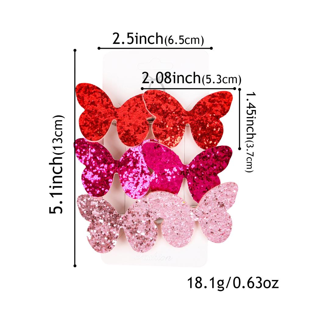 3PCS Cute Girls Hair Clips Children Kids Glitter Butterfly Hairpin Barrettes Hair Clip Headwear Women Girls Hair Accessories