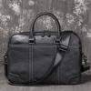 Men's Executive Briefcase | Premium Top-Grain Leather Laptop Bag | Slim 15"  Messenger Bag for Business Travel