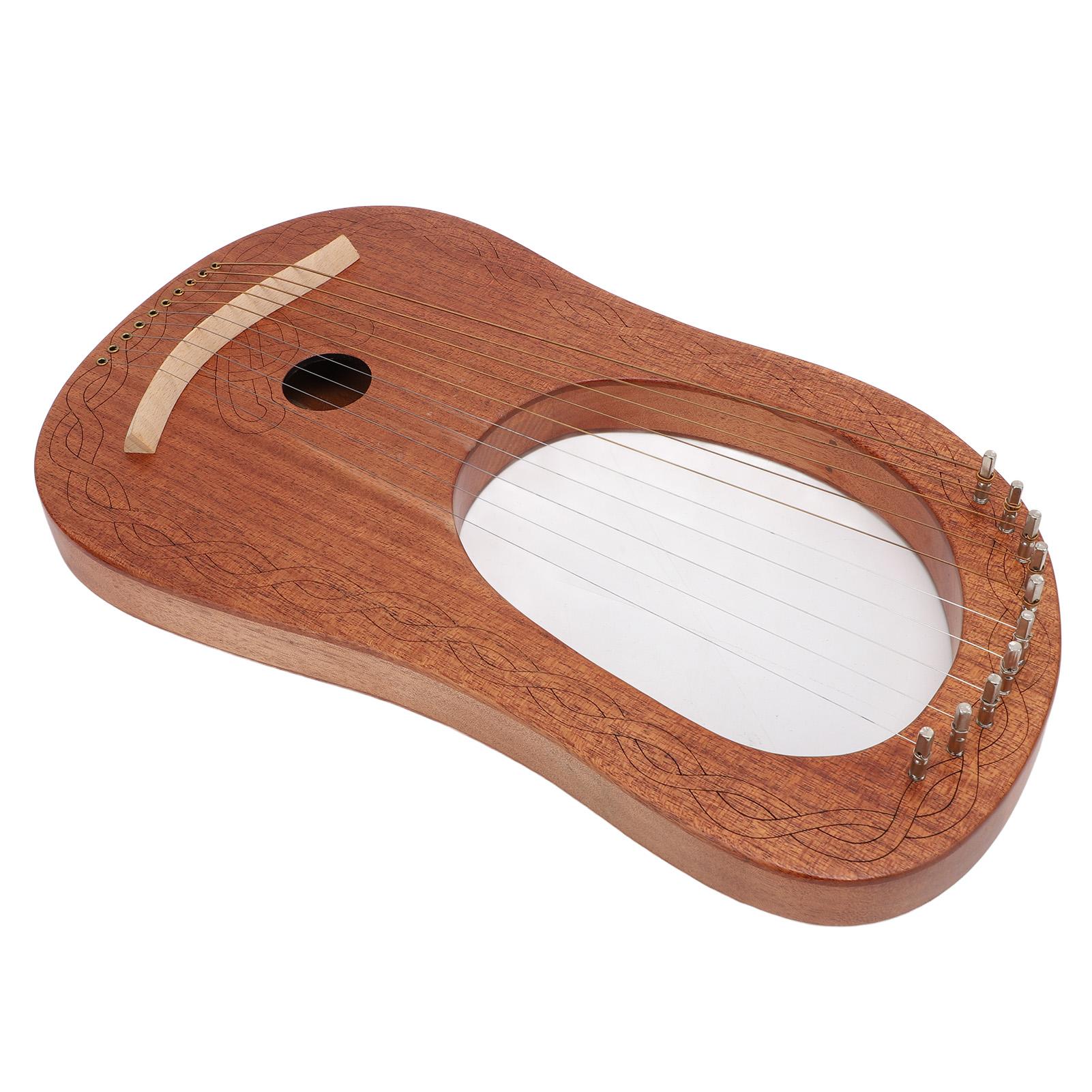 Лира Арфа Лирическая 10 Струн Портативная Мини Размер Арфа с Ключом для Настройки для Начинающих