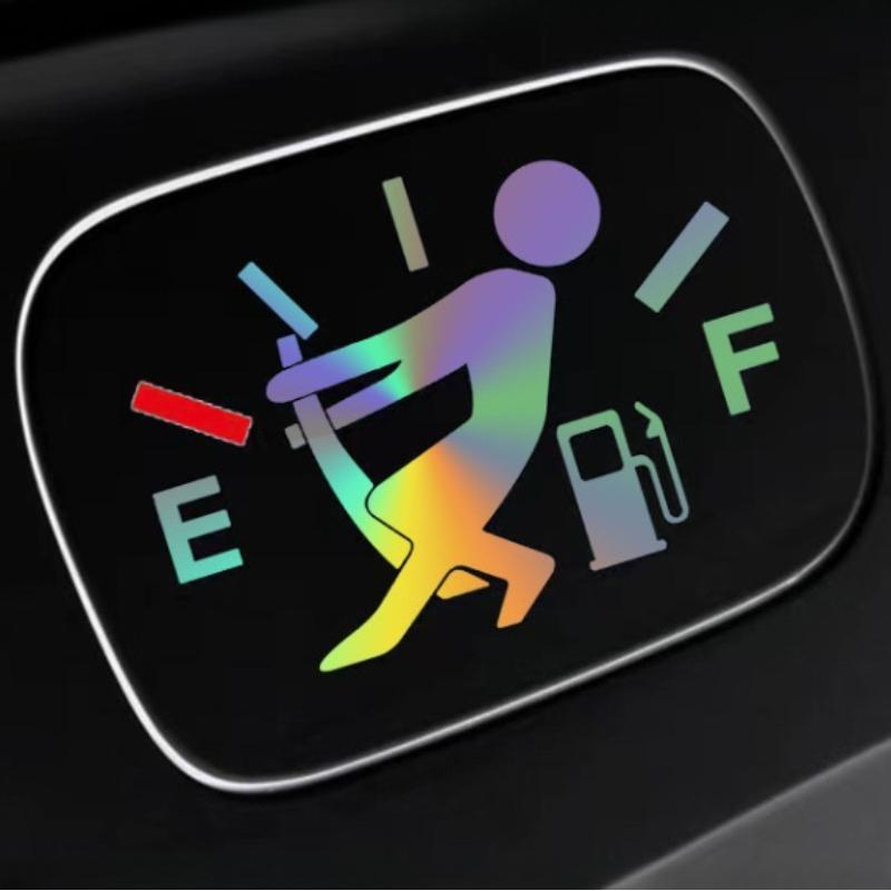 Autostickers Hoge Brandstofconsumptie Stickers Boze Jongens Brandstofmeter Leeg Stickers Auto Waterdicht DIY Decor