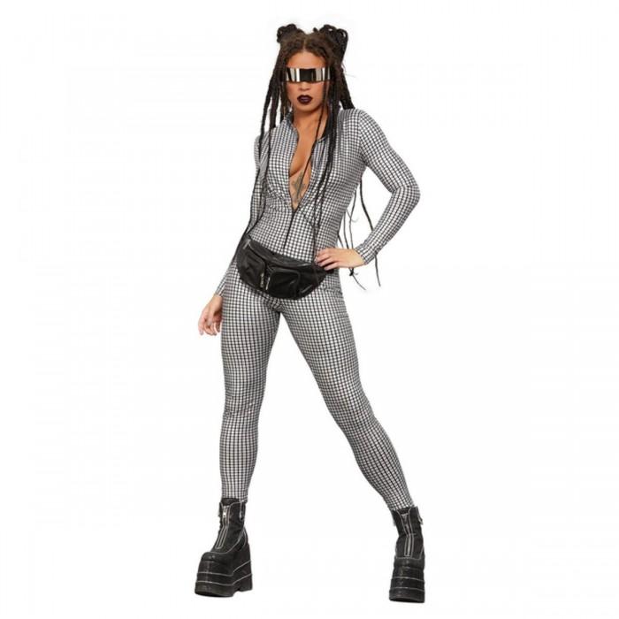 Fever Damen Miss Whiplash Disco Holografischer Catsuit