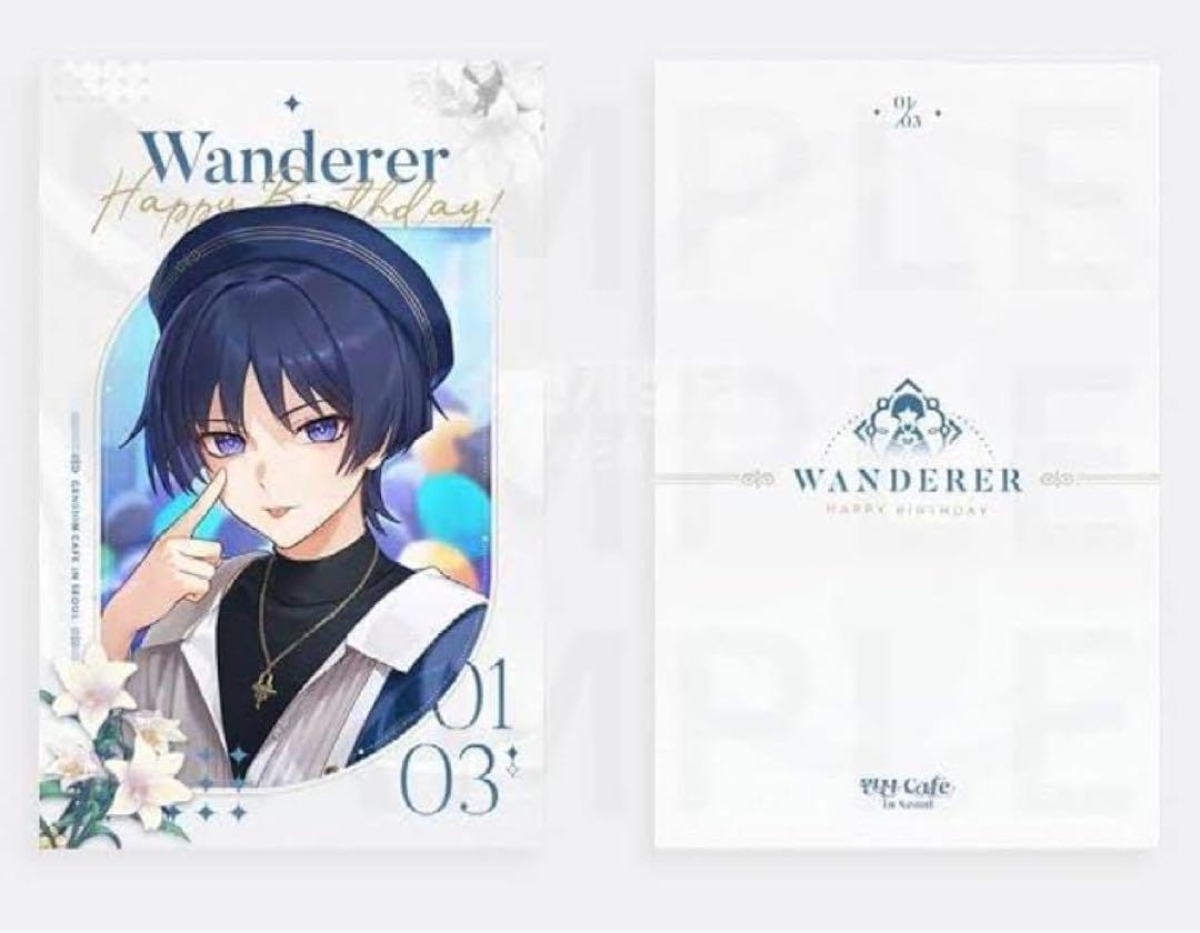 

[Б/У] Genshin Impact Корейский Эксклюзив Кафе Genshin Impact Скарамуш Странник День рождения Коллекционная карточка