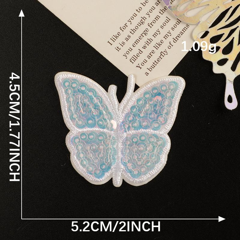 Down Jacket Patch Sticker Lace Ultra-Thin Mesh Embroidery Sequins Butterfly Bow Self-Adhesive Clothing Accessories