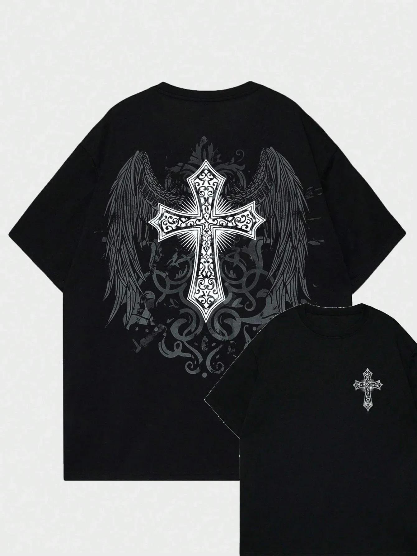 

Мужские и женские хлопковые футболки твилового переплетения с круглым вырезом и короткими рукавами, с принтом, классические футболки с короткими рукавами#Цвет XXXXXL чёрный