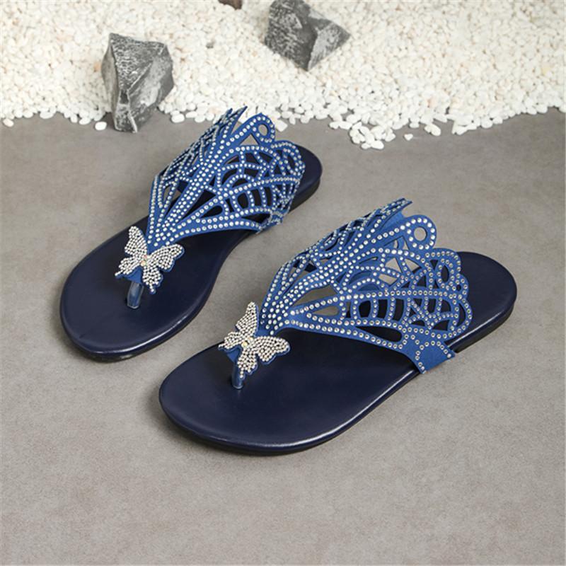 Spring and Summer Footwear Plus Size Sandals Comfortable Round-headed Soft-soled Flat-bottomed Beach Shoes Slippers Women's Shoes