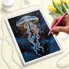 DIY Jellyfish Pearl Art Painting for Home Wall Decor Pearl Gem Paintings Picture Arts Craft  for Adults/Beginners Gift Idea Home Decor Without Frame