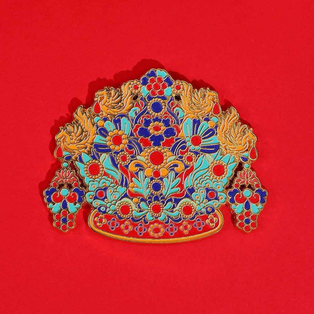 

Beijing Museum Phoenix Crown Magnet: Cultural Souvenir & Small Gift