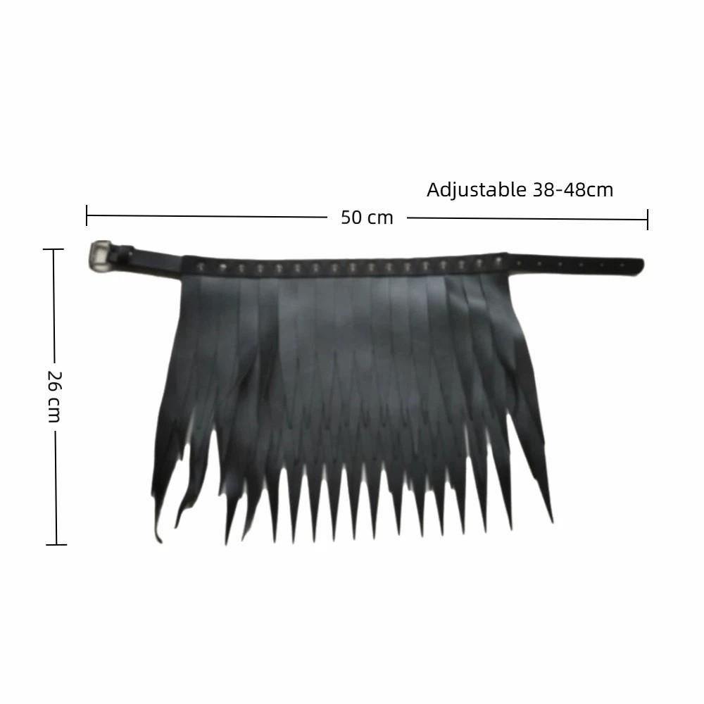 Adjustable Wild Bar Neck Chain Black Leather Necklace Exaggerated PU Leather Necklace Nightclub