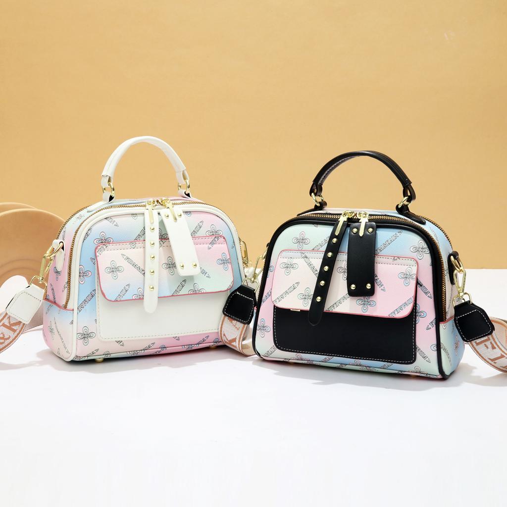 Casual Women's Handbag New Fashion Women's Bag Large Capacity Shoulder Oblique Span Bag Trendy Flower Small Square Bag