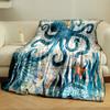 Retro Ocean Themed Blanket with Octopus and Old Nautical Map Print Blanket for Livingroom Couch lunch break Soft throw for Friend's festival Gift