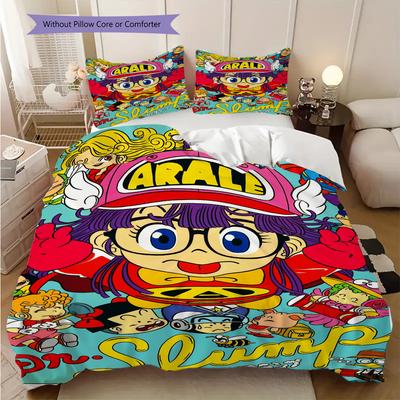 Dr Slump Arale'S Adventure Threepiece Set 1 Duvet Cover 2 Pillowcase Without Core Bedding Set Soft And Comfortable