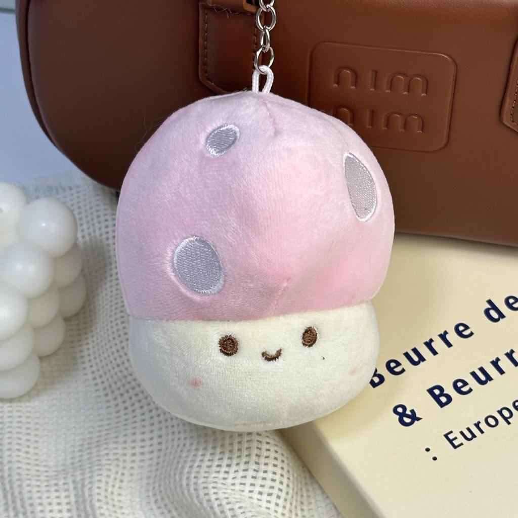 Cute Cartoon Mushroom Plush Keychain Doll