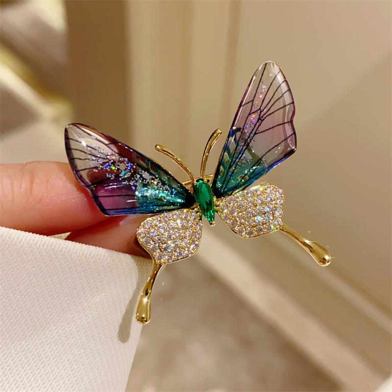 Butterfly Micro Inlaid Rhinestone Brooches For Women High Grade Elegant Brooch Pins Jewelry Party Gifts
